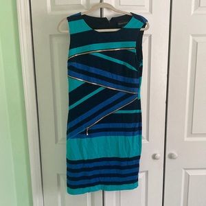 Blue and black striped dress Frank Lyman